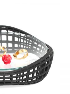 parametric ring dish made of 3d printed nylon with glas - XbyAB jewelry design